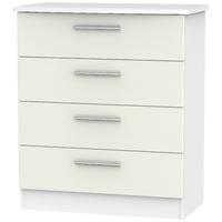 Knightsbridge Kaschmir Matt and White Chest of Drawer - 4 Drawer