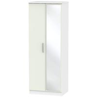 Knightsbridge Kaschmir Matt and White Wardrobe - Tall 2ft 6in with Mirror