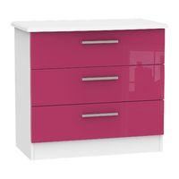 knightsbridge 3 drawer chest knightsbridge 3 drawer chest pink gloss w ...