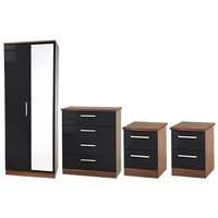 Knightsbridge Bedroom Set 3 Knightsbridge - Ebony Gloss - White Base Colour - 1x 2