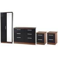 knightsbridge bedroom set 6 knightsbridge ebony gloss white base colou ...