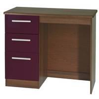Knightsbridge 3 Drawer Dressing Table Knightsbridge - 3 Drawer Dressing Table - Aubergine Gloss - Walnut Base Colour with Stool with Butterfly Mirr