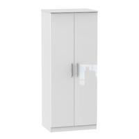 knightsbridge 2 door wardrobe knightsbridge 26 plain robe white gloss  ...