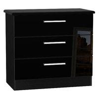 knightsbridge 3 drawer chest knightsbridge 3 drawer chest black gloss  ...