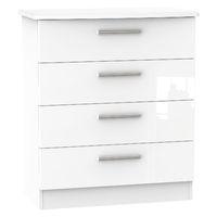 Knightsbridge 4 Drawer Chest Knightsbridge - 4 Drawer Chest - White Gloss - White Base Colour