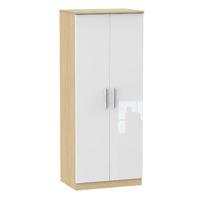 knightsbridge 2 door wardrobe knightsbridge 26 plain robe white gloss  ...