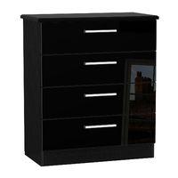 Knightsbridge 4 Drawer Chest Knightsbridge - 4 Drawer Chest - Black Gloss - Black Base Colour