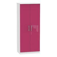 knightsbridge 2 door wardrobe knightsbridge 26 plain robe pink gloss w ...