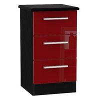 knightsbridge 3 drawer bedside cabinet knightsbridge 3 dr locker ruby  ...