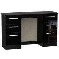 Knightsbridge 6 Drawer Dressing Table Knightsbridge - 6 Drawer Dressing Table - Black Gloss - Black Base Colour