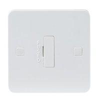KnightsBridge Pure 9mm 13A White Connection Unit Fused Electric Wall Plate