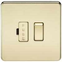 knightsbridge 13a screwless polished brass switched fused spur connect ...