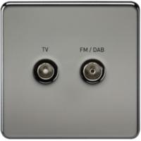 knightsbridge screened diplex tv and fm dab outlet 1g screwless black  ...