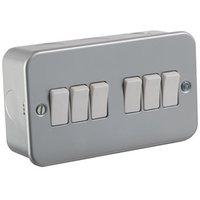 knightsbridge 10a 6g 2 way 230v metal clad electric wall plate switch