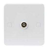 knightsbridge pure 4mm white coaxial tv outlet un isolated single wall ...