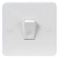 KnightsBridge Pure 4mm 10A White 1G 2 Way 230V Electric Wall Plate Switch