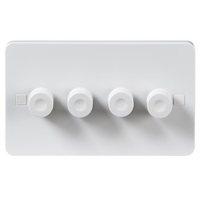 KnightsBridge Pure 9mm 40-250W White 4G 2 Way 230V Electric Dimmer Switch