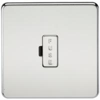 KnightsBridge 13A Screwless Polished Chrome Fused Spur Connector Unit Wall Plate