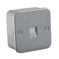 knightsbridge metal clad telephone secondary extension flush wall sock ...