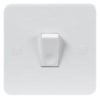 KnightsBridge Pure 9mm 10A White 1G 230V Electric Wall Plate Intermediate Switch