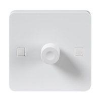 KnightsBridge Pure 9mm 40-400W White 1G 2 Way 230V Electric Dimmer Switch
