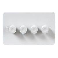 KnightsBridge Pure 4mm 40-250W White 4G 2 Way 230V Electric Dimmer Switch