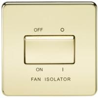 knightsbridge 10a 1g 3 pole 230v screwless polished brass electric fan ...