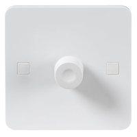 KnightsBridge Pure 4mm 40-400W White 1G 2 Way 230V Electric Dimmer Switch