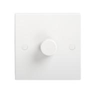 KnightsBridge 40-400W White 1G 2 Way 230V Electric Dimmer Switch Wall Plate