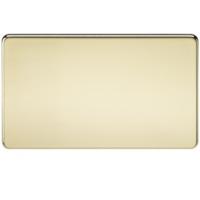 KnightsBridge Screwless 2G Blanking Plate Polished Brass