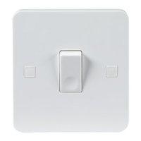 KnightsBridge Pure 9mm 20A White 1G Double Pole 230V Electric Wall Plate Switch