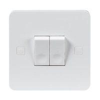 knightsbridge pure 9mm 10a white 2g twin 2 way 230v electric wall plat ...