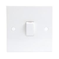 KnightsBridge 20A White 1G Double Pole 230V Electric Wall Plate Switch