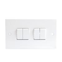 KnightsBridge 10A White 4G 2 Way 230V Electric Wall Plate Switch