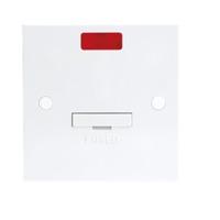 KnightsBridge 13A White Connection Unit with Neon Fused & Flex Outlet Electric Wall Plate