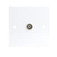 knightsbridge white coaxial tv outlet un isolated single wall plate