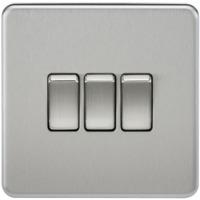 knightsbridge 10a 3g 2 way 230v screwless brushed chrome electric wall ...