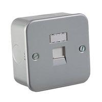 knightsbridge metal clad rj45 cat5e network outlet wall socket