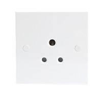 knightsbridge 5a white round pin 1g single 230v unswitched electric wa ...