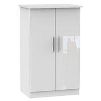 Knightsbridge 2 Door Midi Wardrobe Knightsbridge - 2â??6â? Plain Midi Robe - White Gloss - White Base Colour