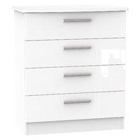 knightsbridge 4 drawer chest knightsbridge 4 drawer chest white gloss  ...