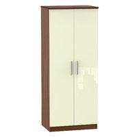 knightsbridge 2 door wardrobe knightsbridge 26 plain robe cream gloss  ...