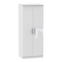 Knightsbridge 2 Door Wardrobe Knightsbridge - 2â??6â? Plain Robe - White Gloss - White Base Colour