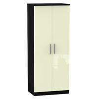 knightsbridge 2 door wardrobe knightsbridge 26 plain robe cream gloss  ...