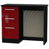 Knightsbridge 3 Drawer Dressing Table Knightsbridge - Vanity - Ruby Gloss - Black Base Colour