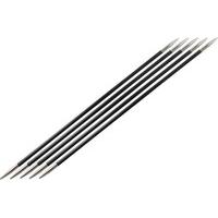 KnitPro 20 cm x 5.5 mm Karbonz Double Pointed Needles, Black and Silver