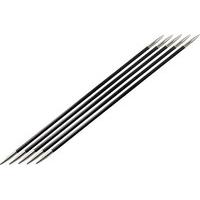 KnitPro 20 cm x 6 mm Karbonz Double Pointed Needles, Black and Silver