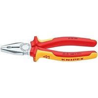 KNIPEX 03 06 200 SB Combination Pliers chrome plated insulated with multi-component grips, VDE-tested 200 mm (Blister Packed)