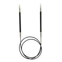 KnitPro 40 cm x 6 mm Karbonz Fixed Circular Needles, Black and Silver