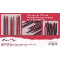 KnitPro Symfonie Wood Double Pointed (10cm) Sock Needle Set